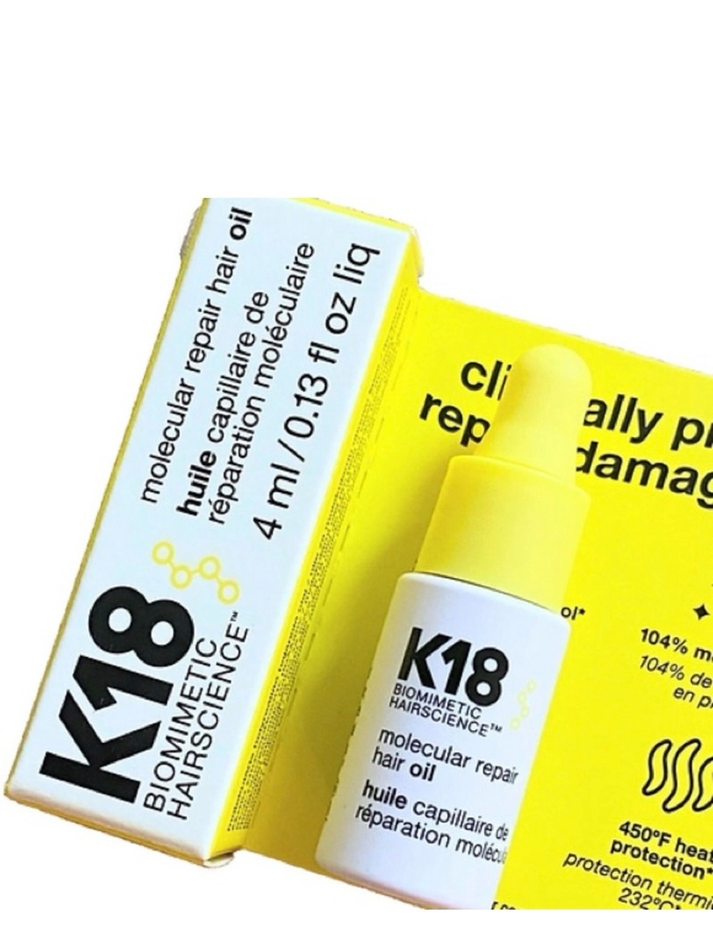 K18 Molecular Repair Hair Oil – Yellow Applicator